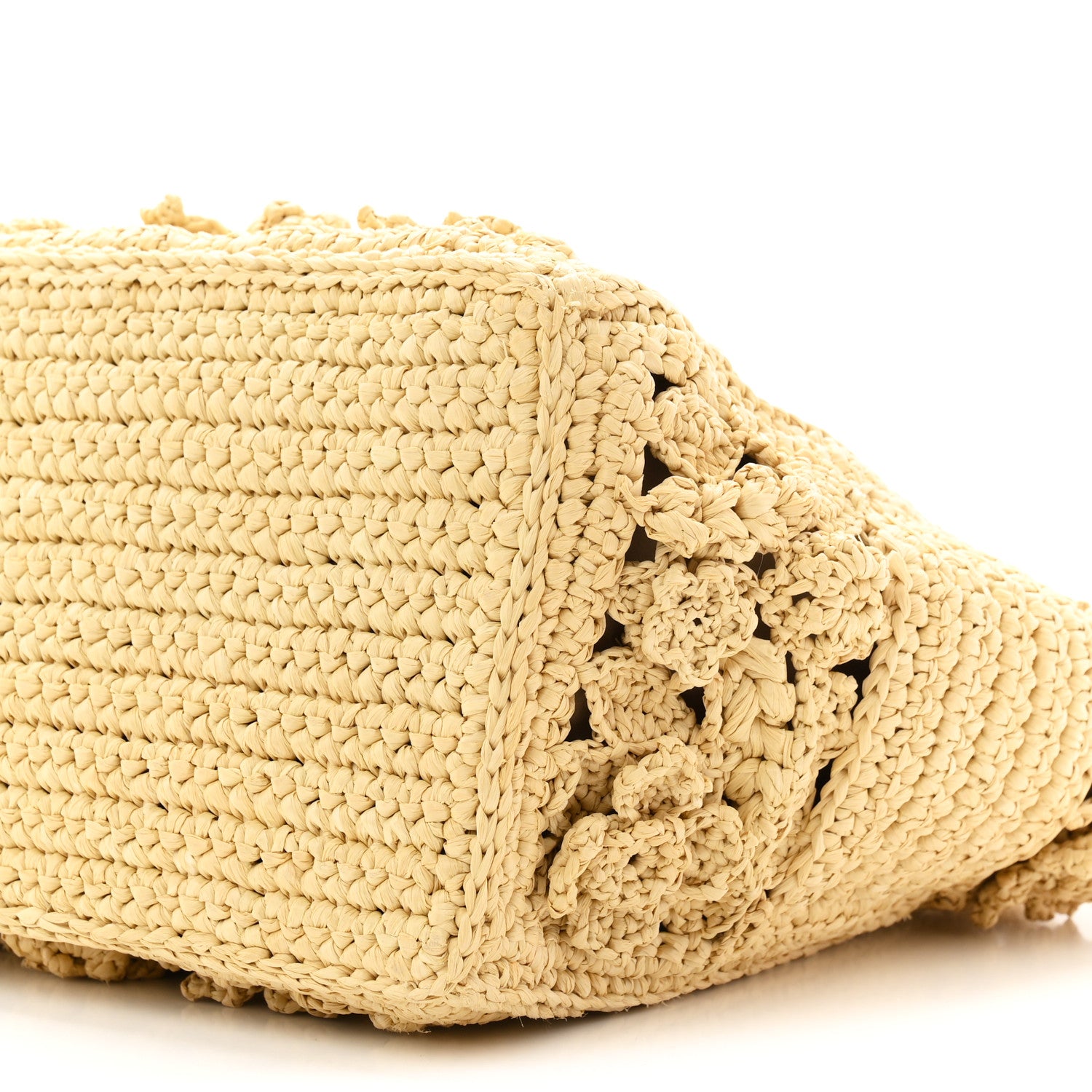Christian Dior Woven Raffia Floral Embellished Small Book Tote Natural 11 of 11