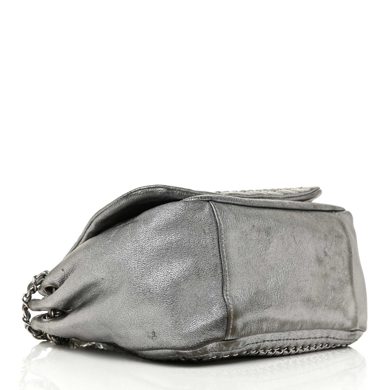 Chanel Metallic Deerskin Luxe Ligne Flap Silver 4 of 21