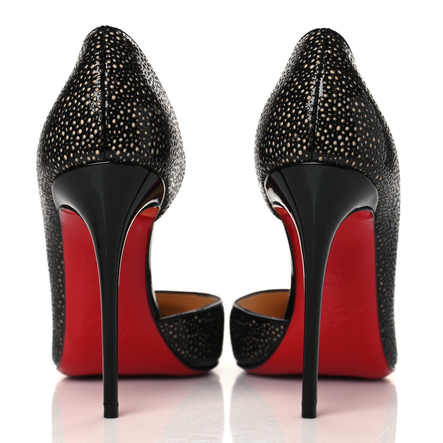 Christian Louboutin Patent Suede Galupump 100 Pumps 37.5 Black Nude 5 of 9