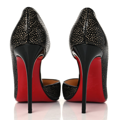 Christian Louboutin Patent Suede Galupump 100 Pumps 37.5 Black Nude 5 of 9