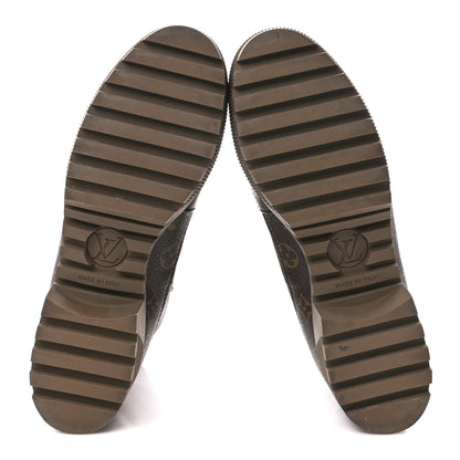 Louis Vuitton Suede Calfskin Monogram Laureate Platform Desert Boots 41 Taupe 5 of 9