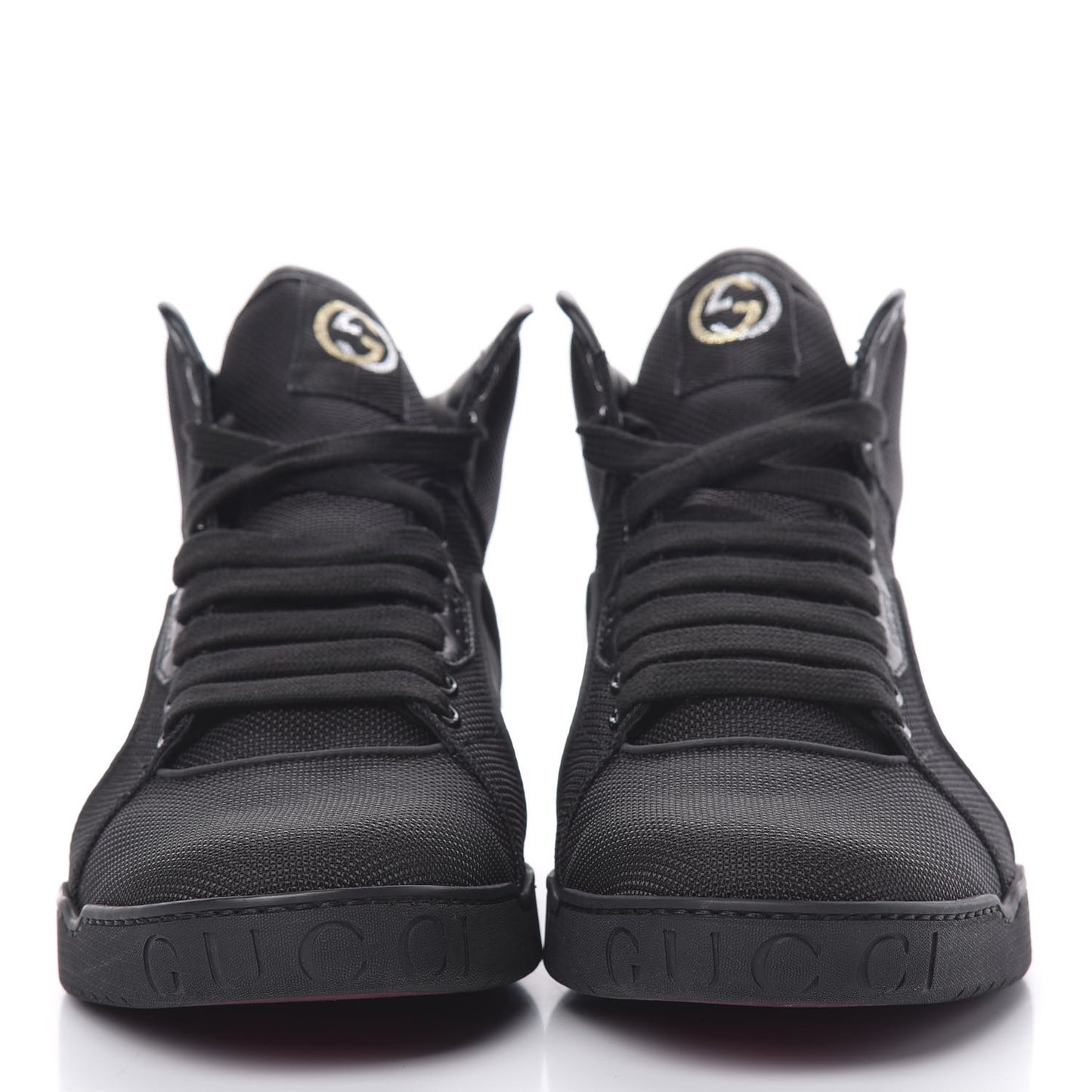 Baling Fabric Nappa Moorea Interlocking G Mens High Top Sneakers 6 Black