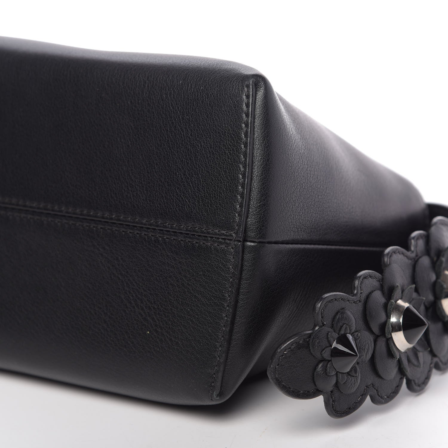 Fendi Vitello Dolce Flowerland Croc Tail Medium By The Way Boston Bag Black 9 of 9