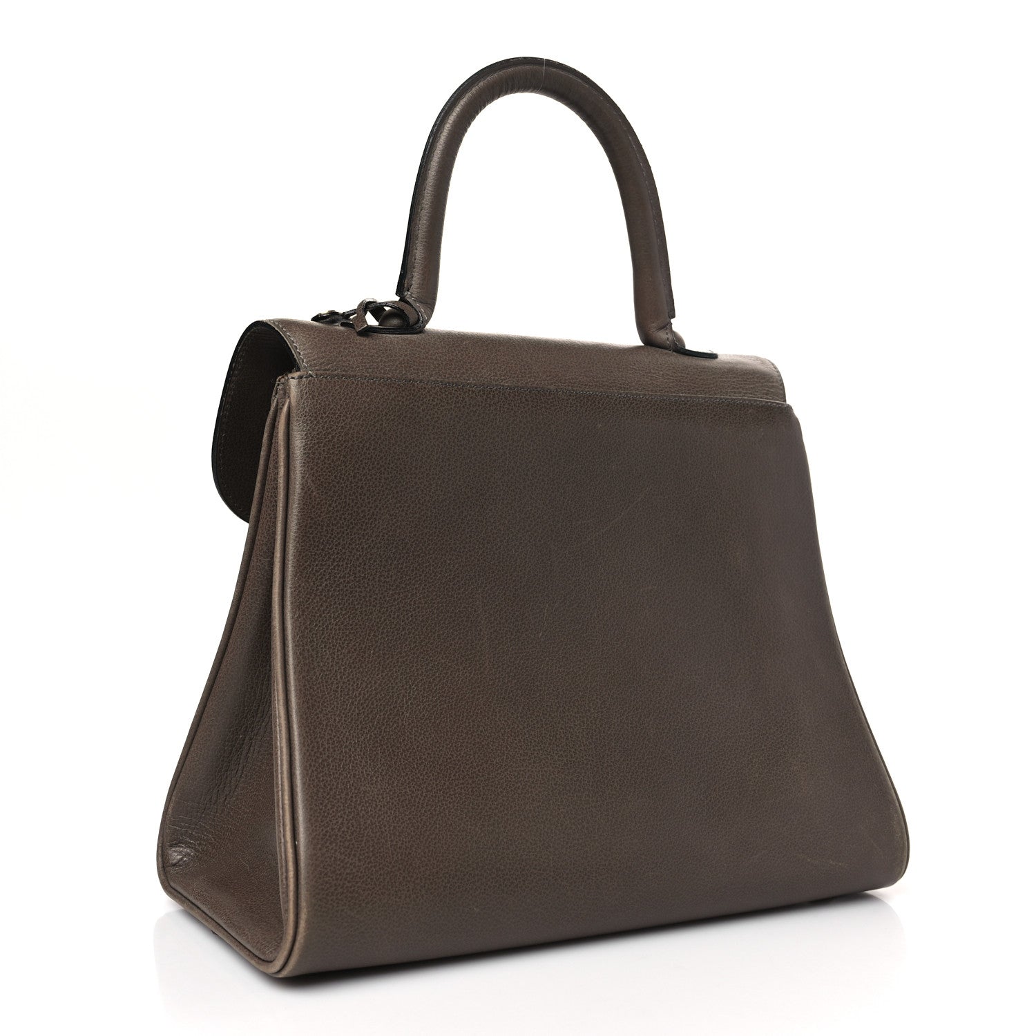 Delvaux Grained Calfskin MM Brillant Satchel Smoked Brown 3 of 11