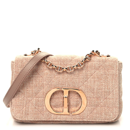 Christian Dior Linen Macrocannage Small Caro Bag Rose 1 of 10