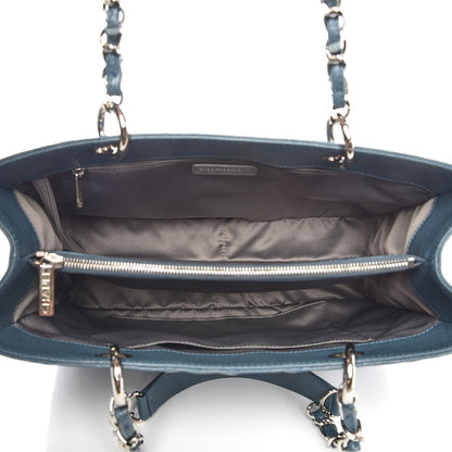 Chanel Caviar Quilted Grand Shopping Tote GST Blue 5 of 11
