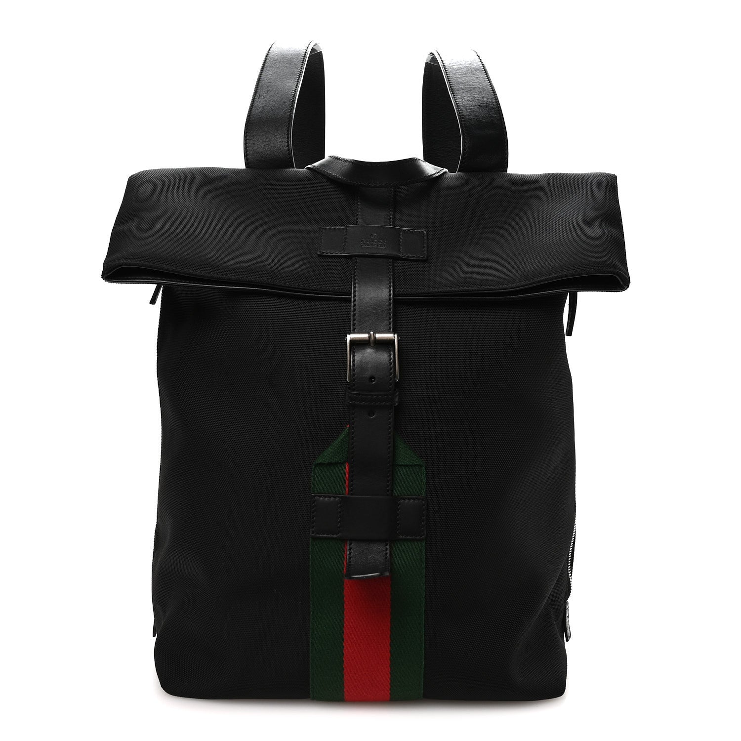 Gucci Techno Canvas Web Single Buckle Backpack Black 1 of 9