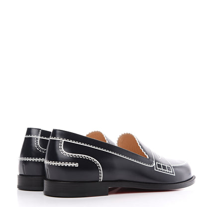Christian Louboutin Calfskin Women Mocalaureat Tromp L'oeil Loafers 35.5 Black 4 of 9