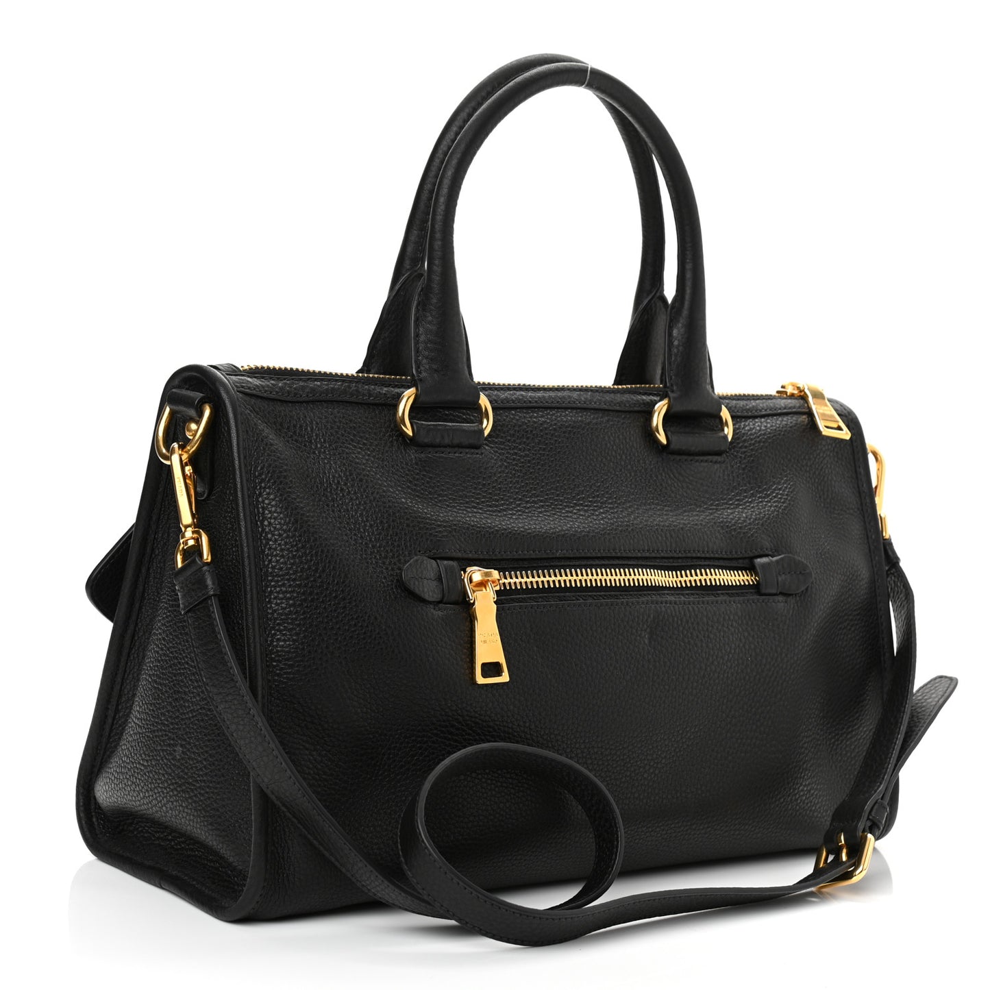 Vitello Daino Shopping Satchel Black