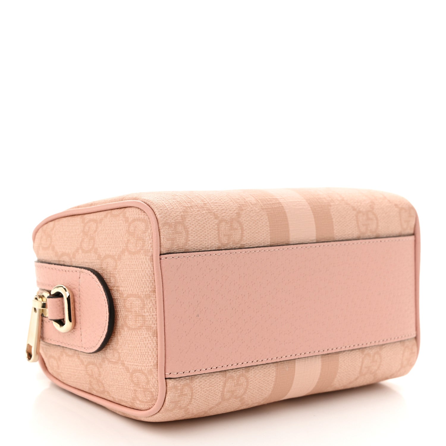 Gucci GG Supreme Monogram Textured Dollar Calfskin Web Super Mini Ophidia Top Handle Bowler Bag Rose Pink 4 of 11