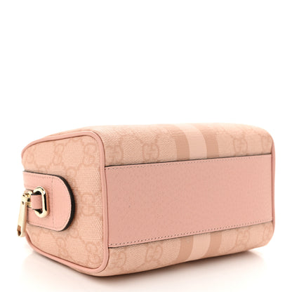 Gucci GG Supreme Monogram Textured Dollar Calfskin Web Super Mini Ophidia Top Handle Bowler Bag Rose Pink 4 of 11