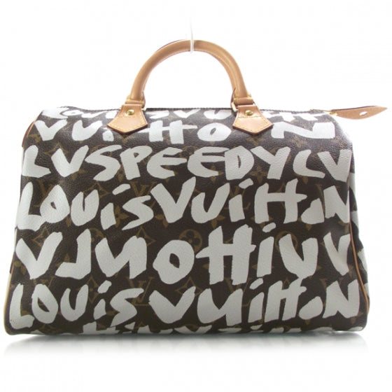 Louis Vuitton Monogram Graffiti Speedy 30 Silver 1 of 9