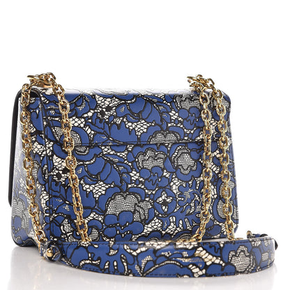 Louis Vuitton Calfskin Printed Twist Shoulder Bag MM Blue Black 3 of 9