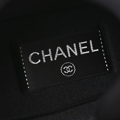 Chanel Lambskin Fabric CC Uniform Mens Sneakers 44 Black 8 of 9