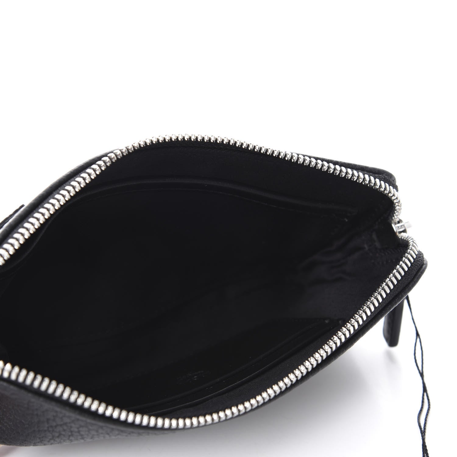 MCM Calfskin Wristlet Logo Zip Pouch Black 5 of 7