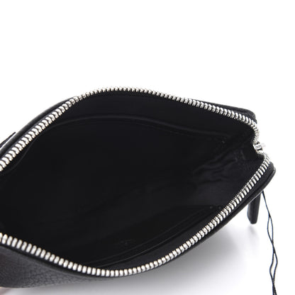MCM Calfskin Wristlet Logo Zip Pouch Black 5 of 7