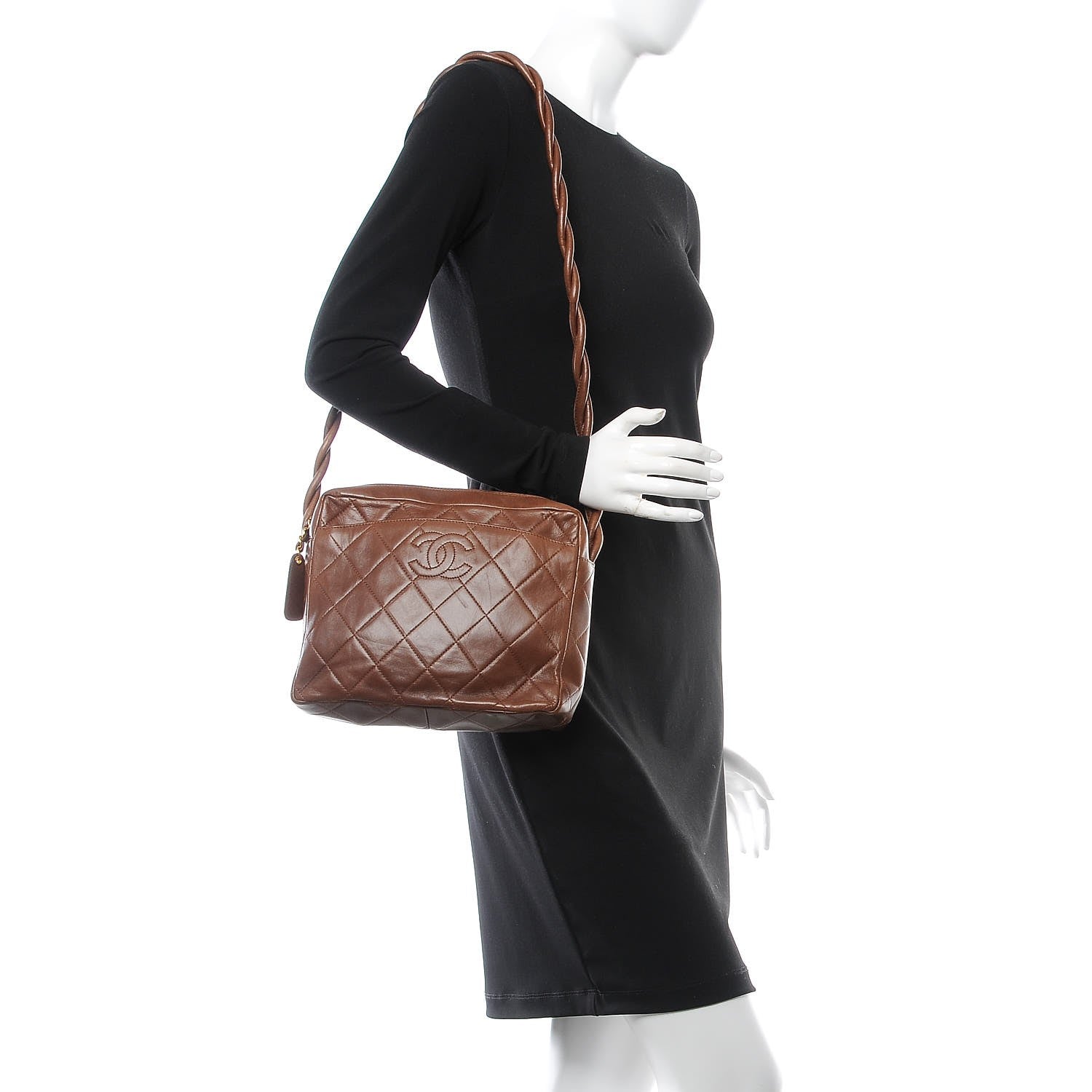 Chanel Lambskin Shoulder Bag Light Brown 2 of 14
