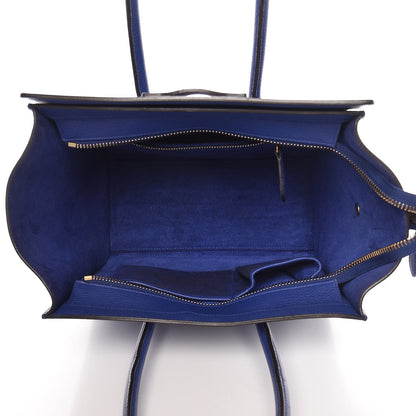 Celine Drummed Calfskin Micro Luggage Indigo 5 of 12