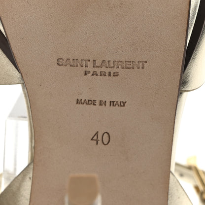 Saint Laurent Metallic Calfskin Tribute 105 Platform Sandals 40 Platino 7 of 9