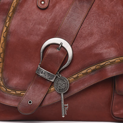 Christian Dior Calfskin Medium Gaucho Double Saddle Bag Red 14 of 14