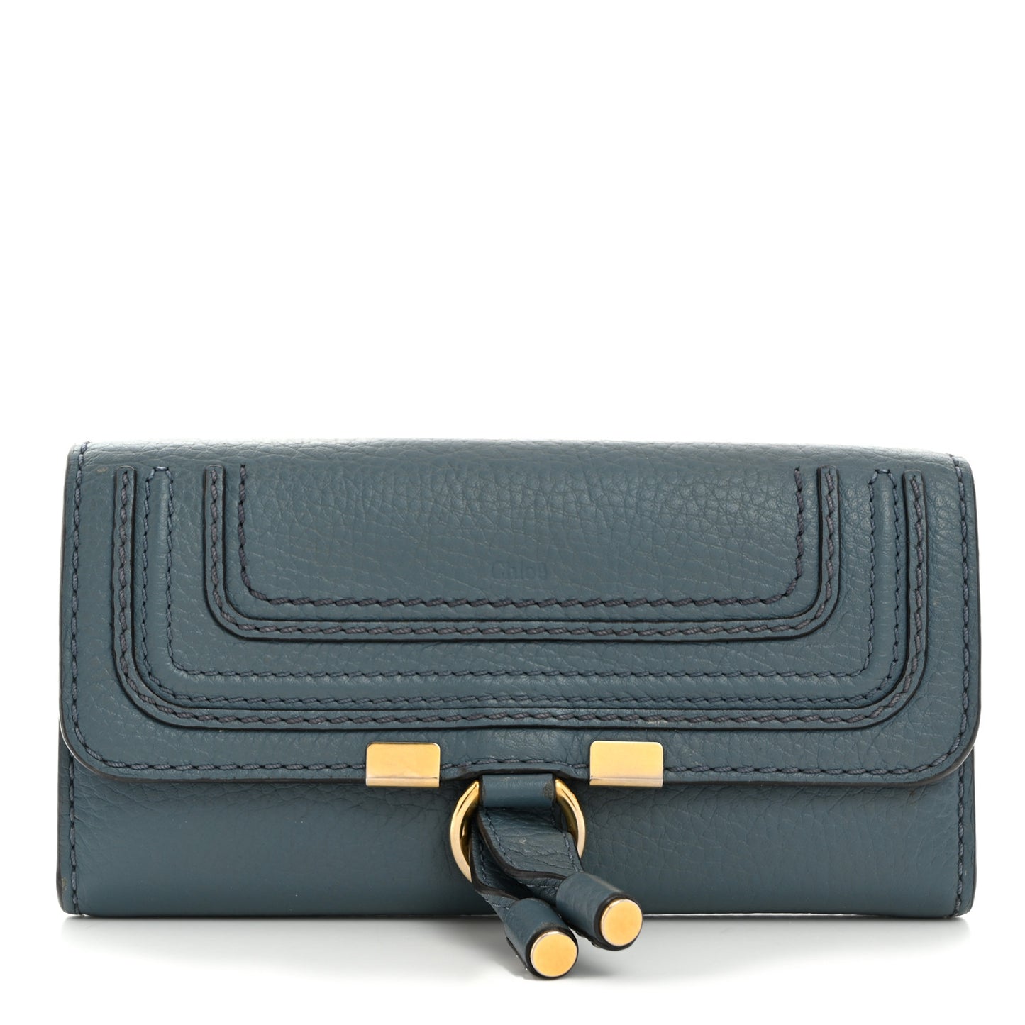 Calfskin Marcie Continental Flap Wallet Cloudy Blue