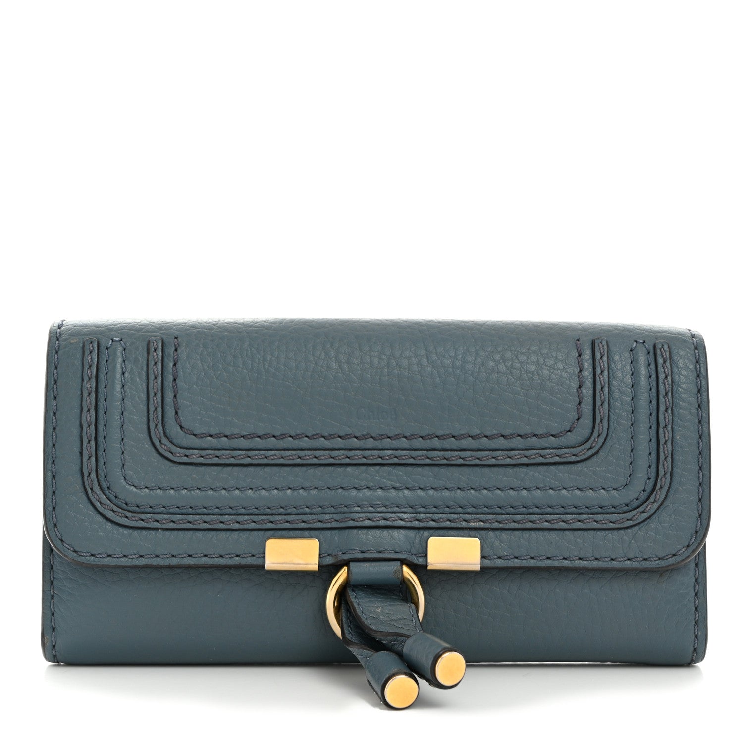 Chloe Calfskin Marcie Continental Flap Wallet Cloudy Blue 1 of 7