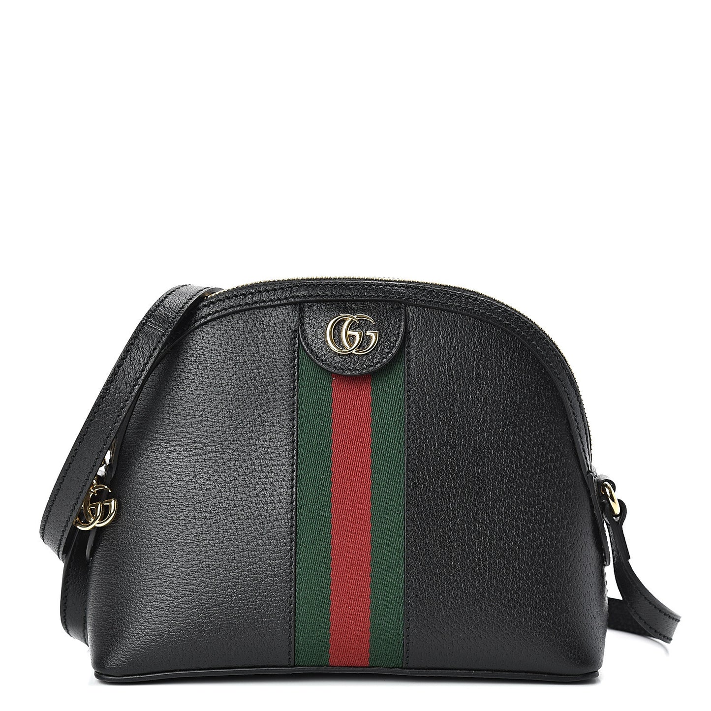 Calfskin GG Web Small Ophidia Dome Shoulder Bag Black