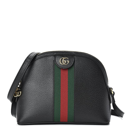 Gucci Calfskin GG Web Small Ophidia Dome Shoulder Bag Black 1 of 10