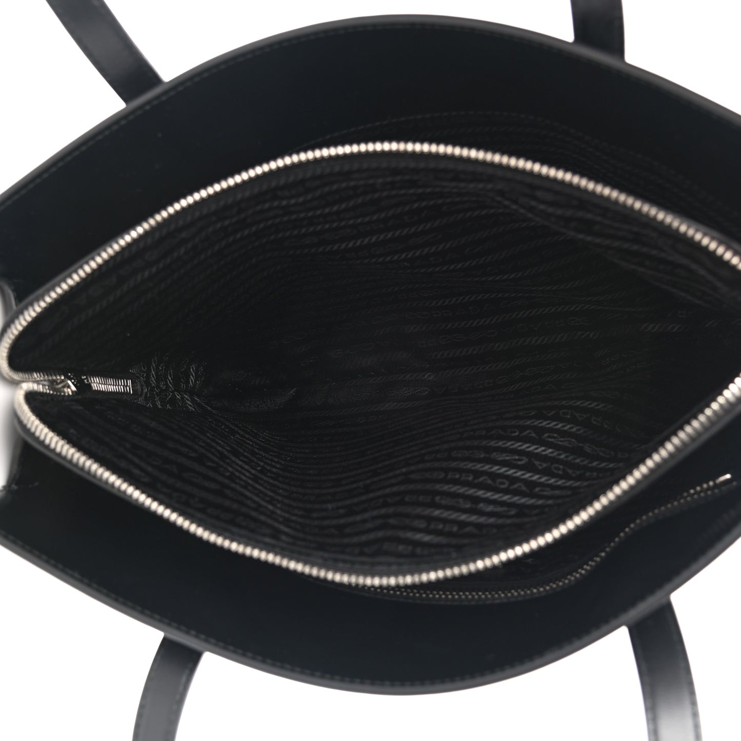 Spazzolato Medium Re-Edition 1995 Double Handle Handbag Black