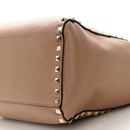 Valentino Garavani Vitello Rockstud Double Handle Tote Poudre 9 of 10