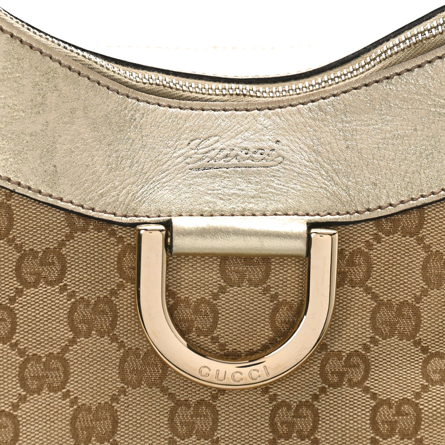 Gucci Monogram Large D Gold Hobo Gold 9 of 14