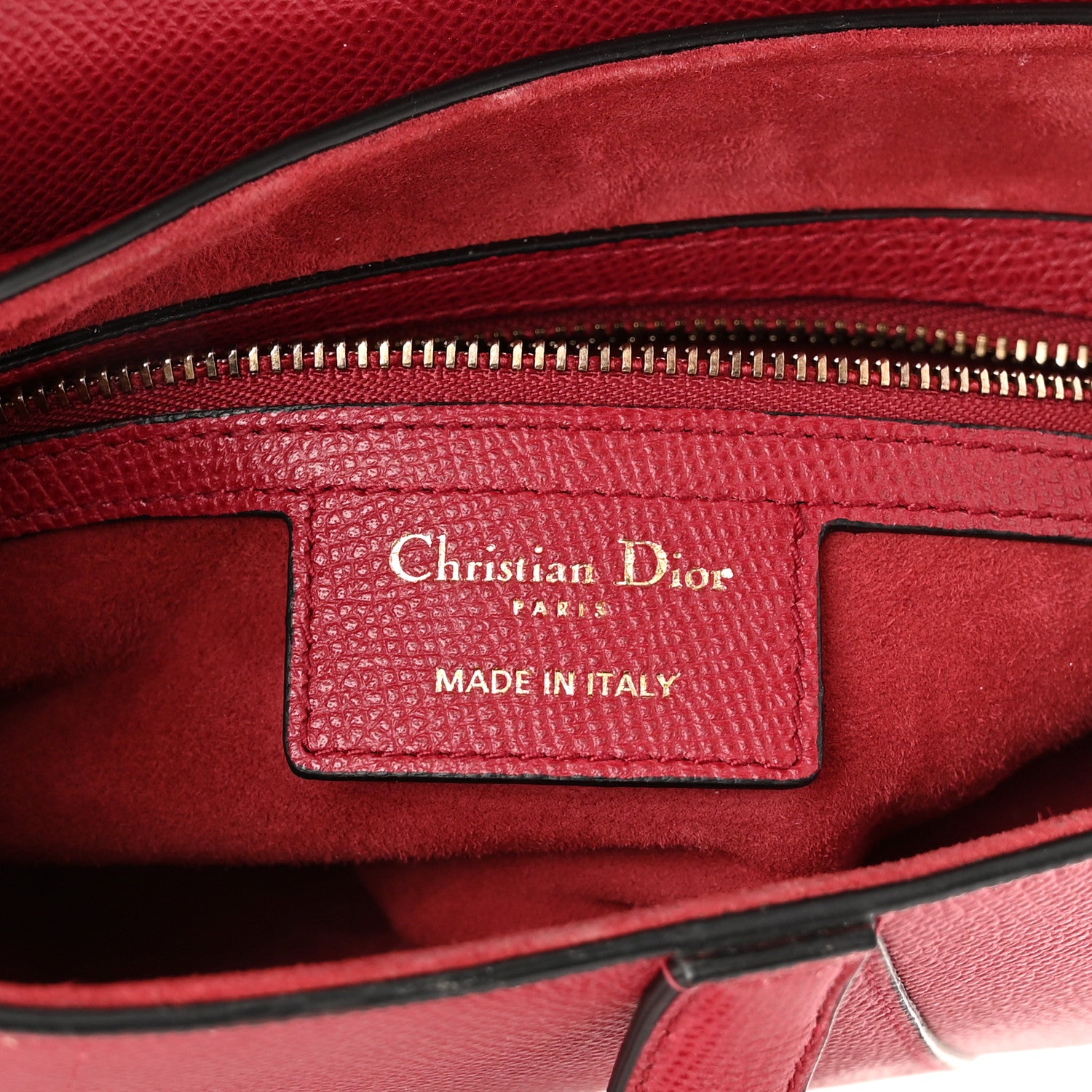 Christian Dior Grained Calfskin Saddle Bag Red 7 of 10