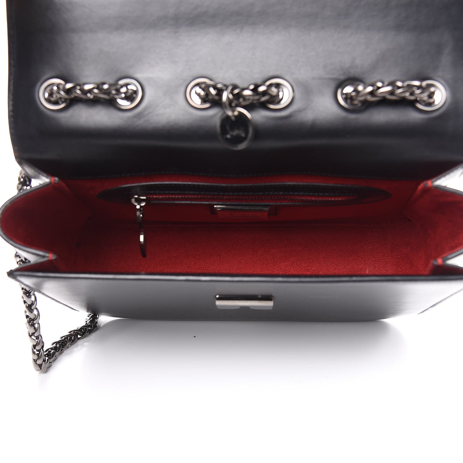 Christian Louboutin Calfskin Small Sweety Charity NV Shoulder Bag Black 5 of 16