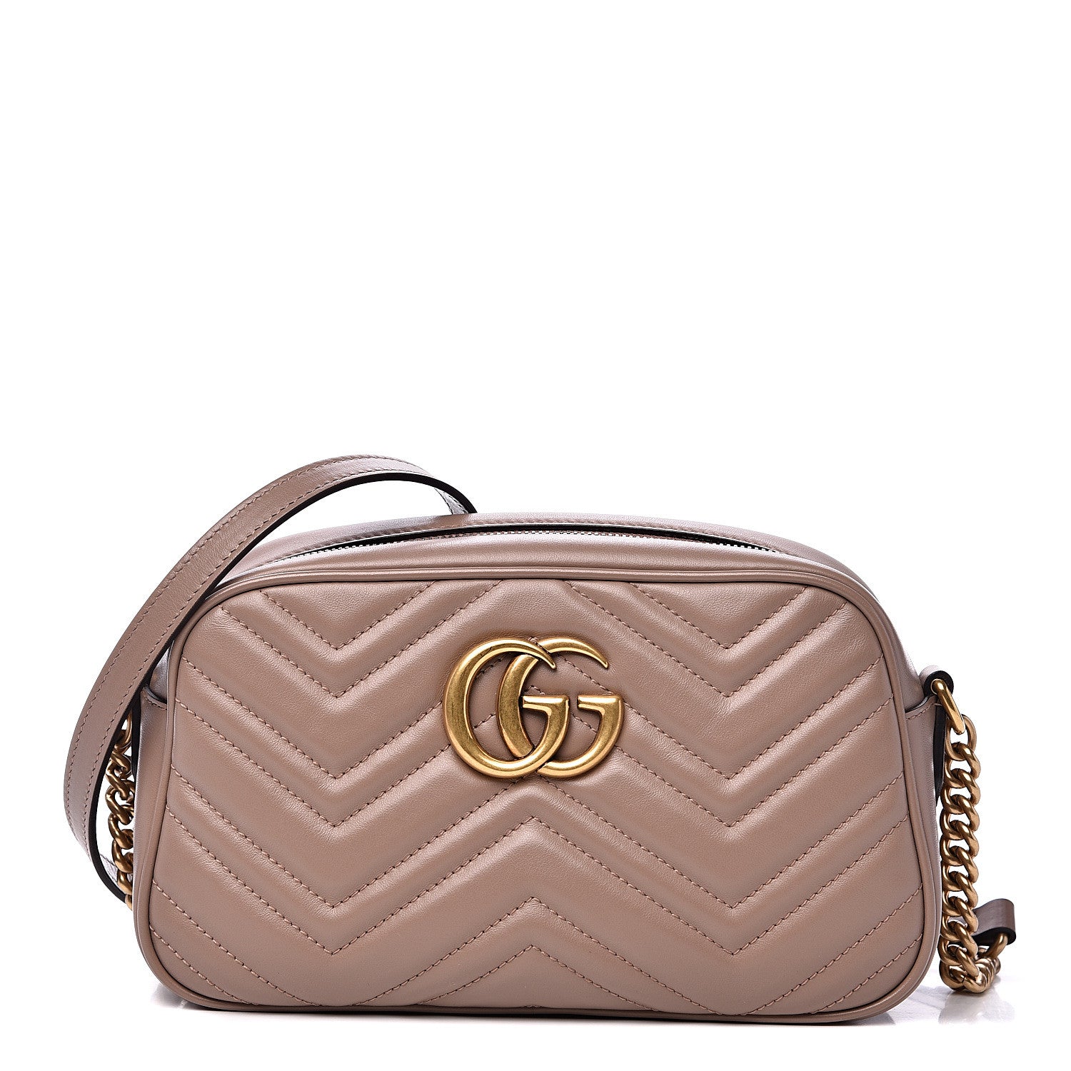 Gucci Calfskin Matelasse Small GG Marmont Chain Shoulder Bag Porcelain Rose 1 of 9
