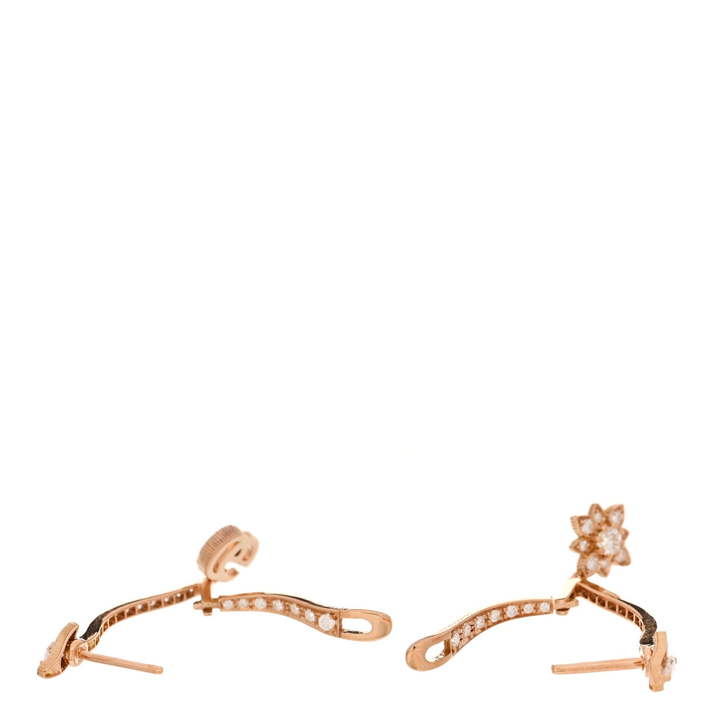 18K Rose Gold Diamond Flora Pave Earrings