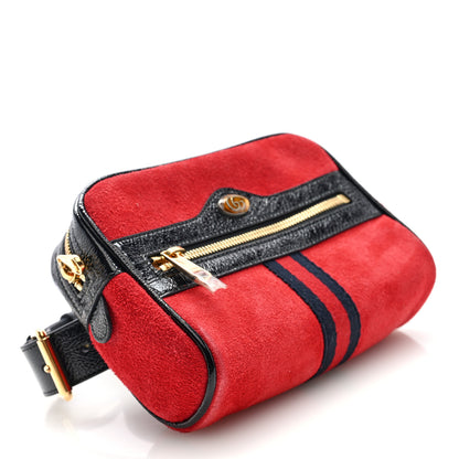 Gucci Suede Small Ophidia Belt Bag 85 34 Hibiscus Red 4 of 10