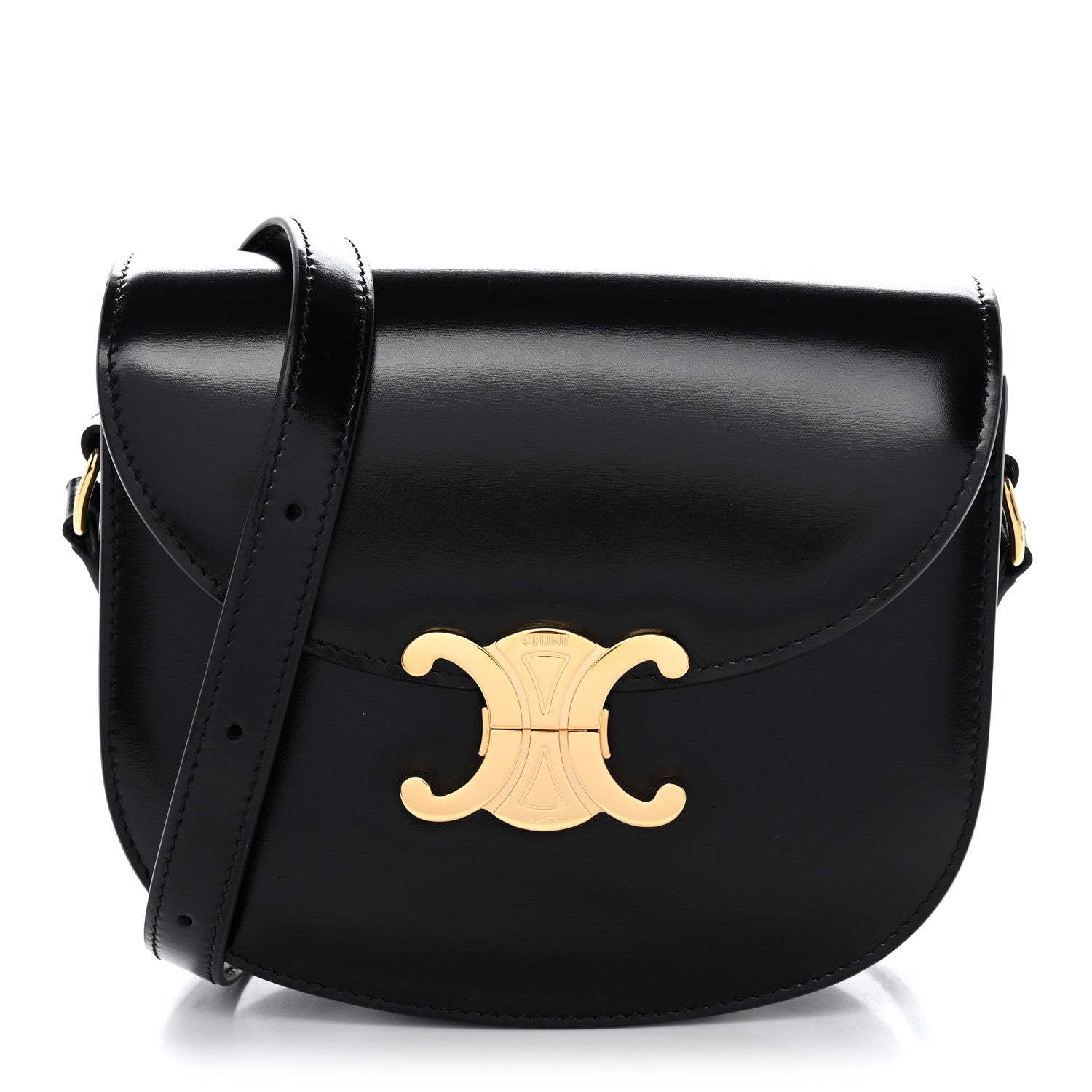 Celine Shiny Calfskin Besace Clea Triomphe Black 1 of 9