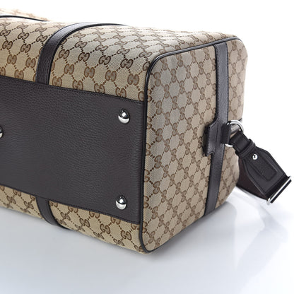 Gucci Monogram Dollar Calfskin Boston Duffle Bag Beige Ebony Testa di Moro Marrone Scuro 10 of 10