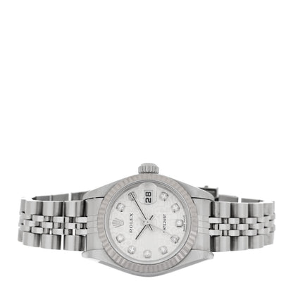 Rolex Stainless Steel 18K White Gold Diamond 26mm Oyster Perpetual Datejust Watch Silver Jubilee 79174 2 of 4