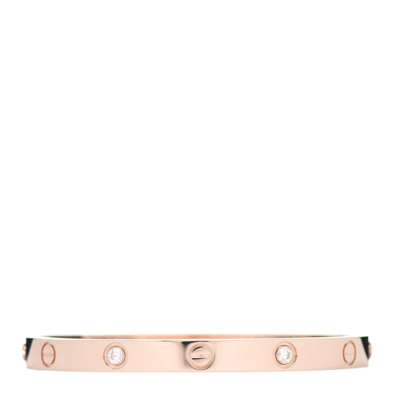 Cartier 18K Pink Gold 4 Diamond LOVE Bracelet 17 3 of 6