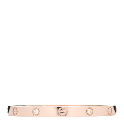 Cartier 18K Pink Gold 4 Diamond LOVE Bracelet 17 3 of 6