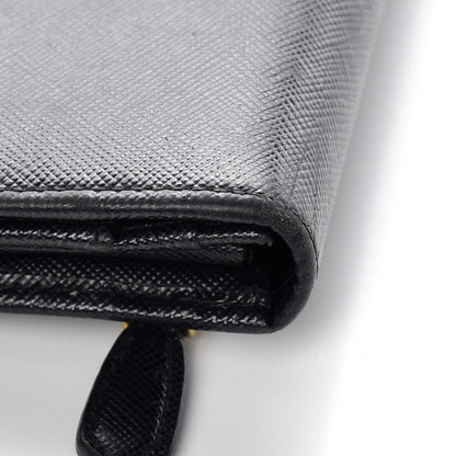 Prada Saffiano Continental Flap Wallet Black 8 of 12