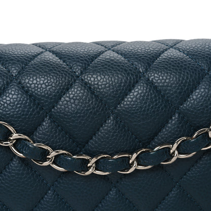 Chanel Caviar Quilted Medium Double Flap Dark Blue 8 of 10