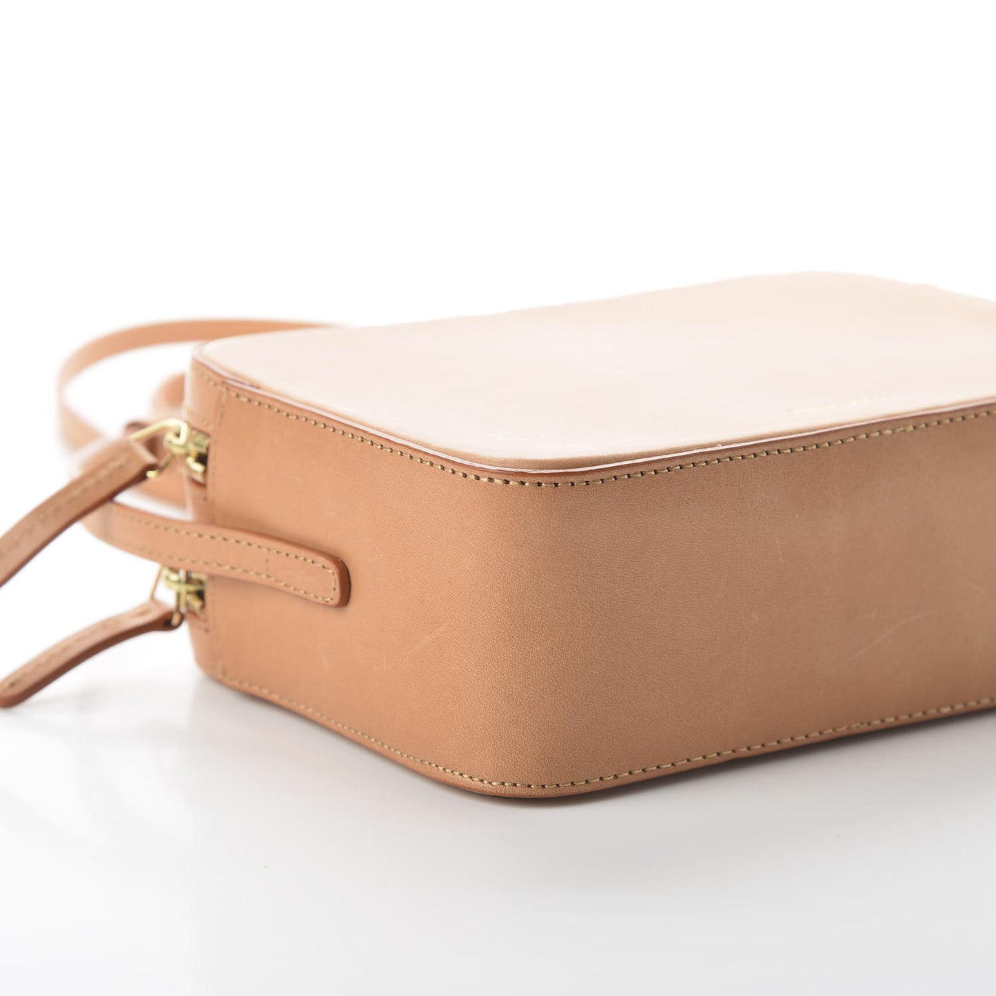 Vegetable Tanned Calfskin Double Zip Crossbody Cammello