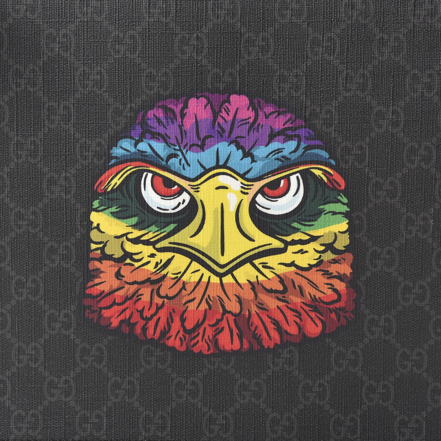 GG Supreme Monogram Rainbow Eagle Documents Holder Black Grey Multicolor