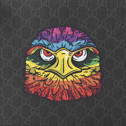 Gucci GG Supreme Monogram Rainbow Eagle Documents Holder Black Grey Multicolor 8 of 10