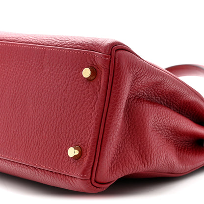 Hermes Taurillon Clemence Kelly Retourne 28 Rouge Grenat 10 of 14
