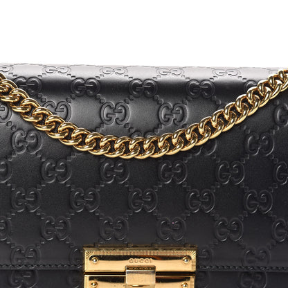 Gucci Guccissima Medium Padlock Shoulder Bag Black 12 of 12