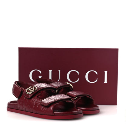 Gucci Guccissima GG Embossed Womens Sandals 40 Rosso Ancora 12 of 12