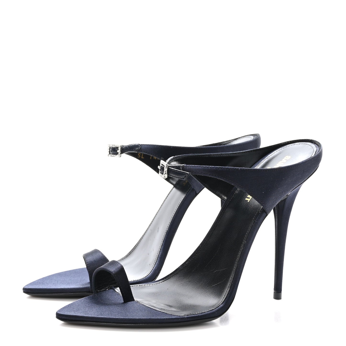 Crepe Satin Dive Mule Sandals 40 Patriot Navy